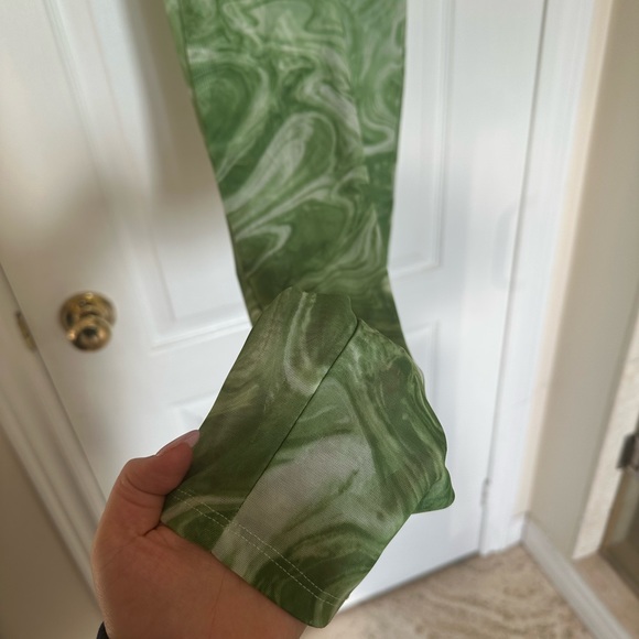 NAKED WARDROBE Vacation Mesh Green Pants - Picture 9 of 10